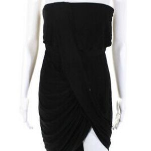 BCBGMaxazria Runway Black Cocktail Dress Strapless